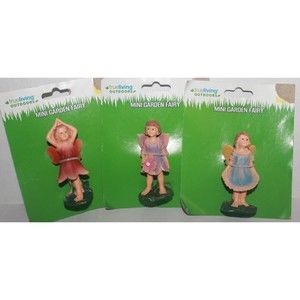 3 PC True Living 3" Tall Fairy Garden Angels NEW